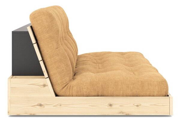 Menčestrová rozkladacia pohovka vo svetlohnedo-horčicovej farbe 196 cm Base – Karup Design