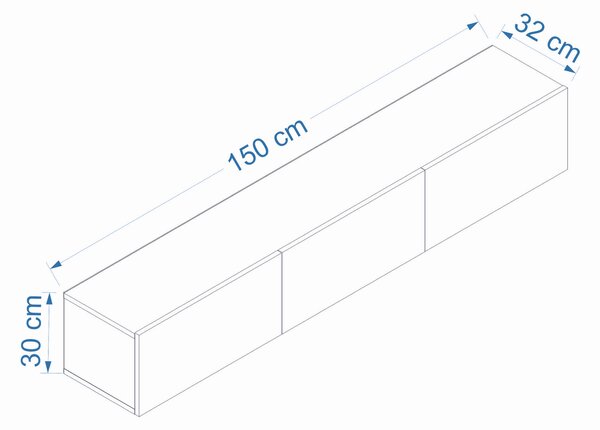 TV stolík NEXIRA 150 cm, biely