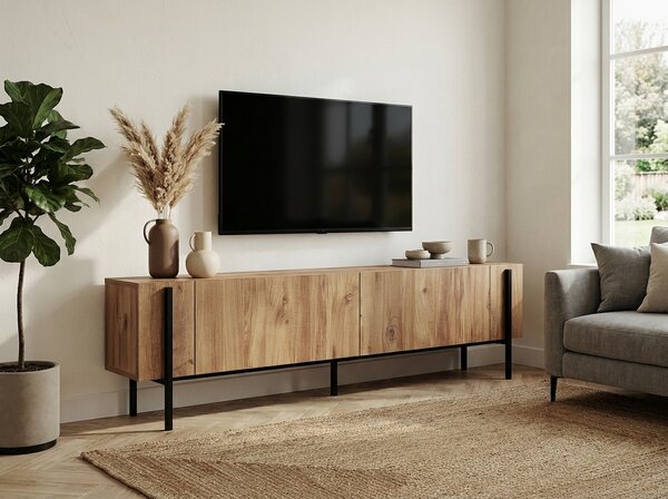 TV stolík ZENORI 180 cm, borovica Atlantic/čierna