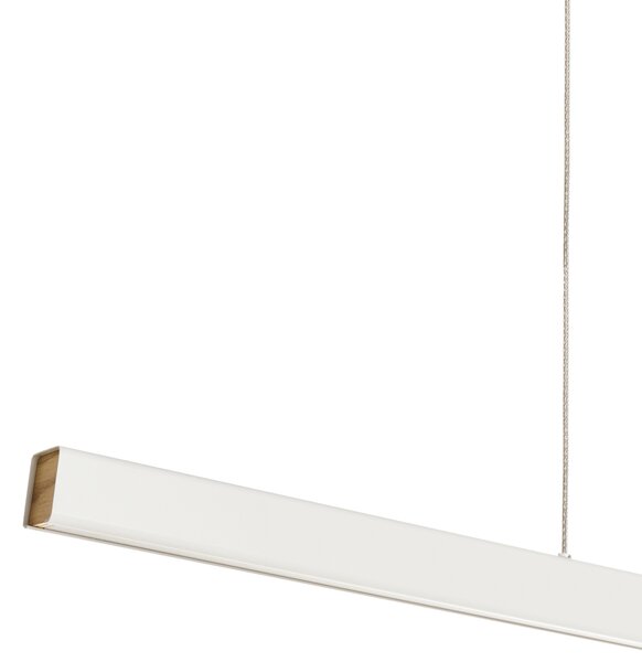 Závesná lampa biela hliníková kaučukové drevo železo LED svetlo s diaľkovým ovládaním moderné visiace svietidlo
