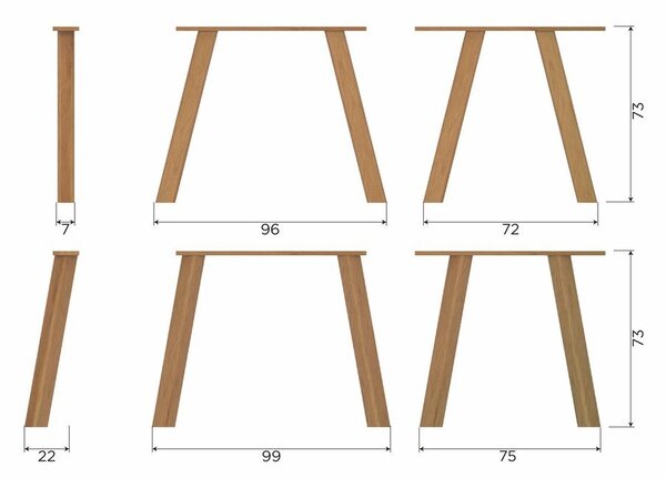 Jedálenský stôl z dubového dreva 100x220 cm Tablo – WOOOD