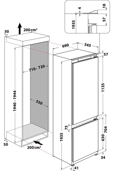 Whirlpool SP40 812 EU 2 + kupóny na daľší nákup - Chladnička kombinovaná zabudovateľná