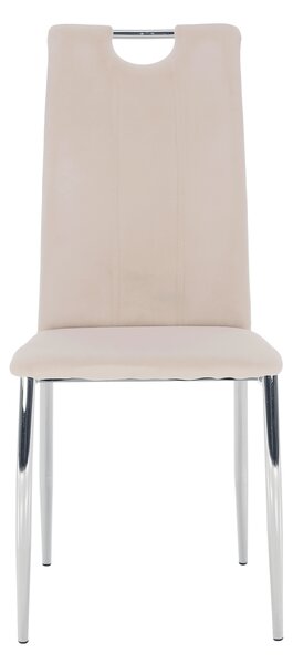 KONDELA Jedálenská stolička, béžová Dulux Velvet látka/chróm, OLIVA NEW