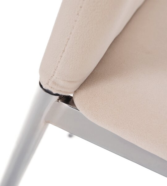 KONDELA Jedálenská stolička, béžová Dulux Velvet látka/chróm, OLIVA NEW