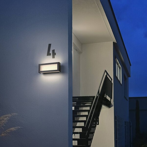 OSRAM LED vonkajšie nástenné svietidlo ENDURA STYLE NOVA, tmavošedá, IP54, Hliník / sivá / zinok, Hliník, Moderný, Nástenné svietidlo