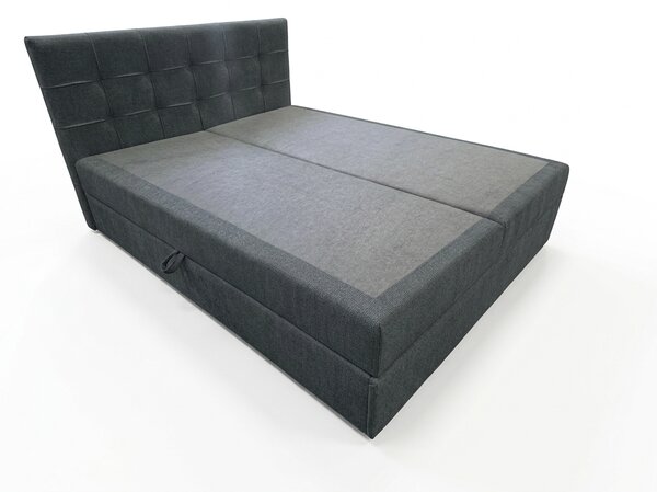 Čalúnená posteľ boxspring DIRELIS VIBE 140x200 cm tmavo sivá Matrac: Matrac Bonell pružinový