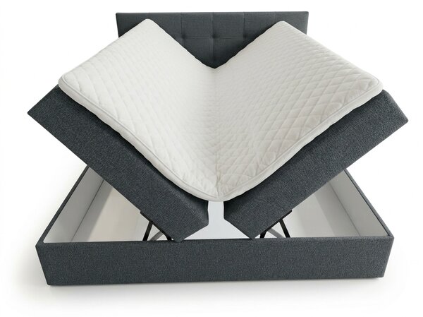 Čalúnená posteľ boxspring DIRELIS VIBE 140x200 cm tmavo sivá Matrac: Matrac Bonell pružinový