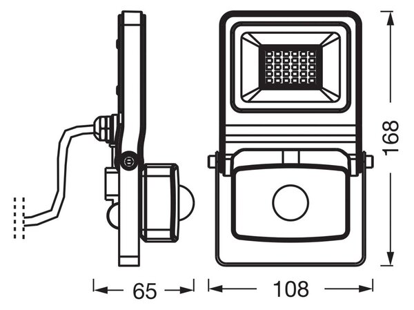 OSRAM exterierove bodove svetla ENDURA FLOOD, biely, senzor 20 W 830 IP44, Biela / opálová, Hliník, Nástenné bodové svietidlo