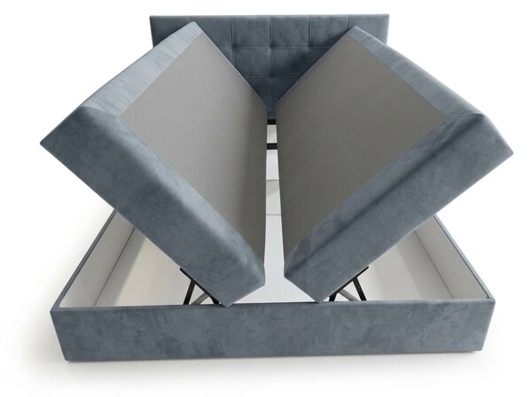 Čalúnená posteľ boxspring DIRELIS TRINITY 140x200 cm sivá Matrac: Matrac Bonell pružinový