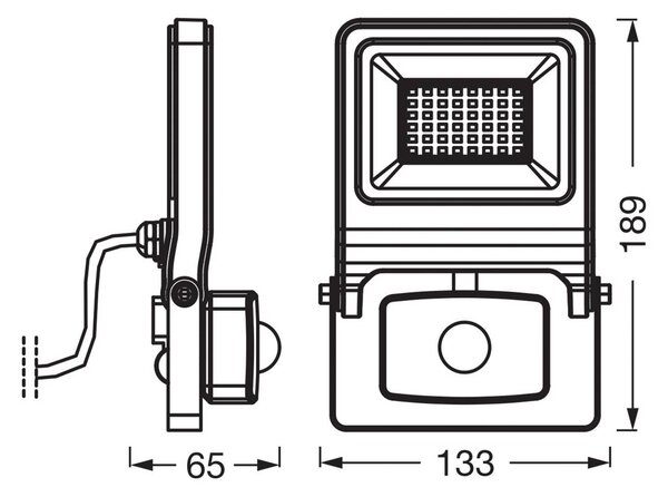 OSRAM exterierove bodove svetla ENDURA FLOOD, biely, senzor 30 W 830 IP44, Biela / opálová, Hliník, Nástenné bodové svietidlo