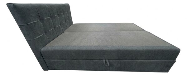 Čalúnená posteľ boxspring DIRELIS VIBE 140x200 cm tmavo sivá Matrac: Matrac Bonell pružinový