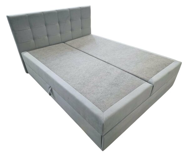 Čalúnená posteľ boxspring DIRELIS TRINITY 140x200 cm sivá Matrac: Matrac Bonell pružinový