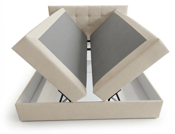 Čalúnená posteľ boxspring DIRELIS TRINITY 140x200 cm béžová Matrac: Matrac Bonell pružinový