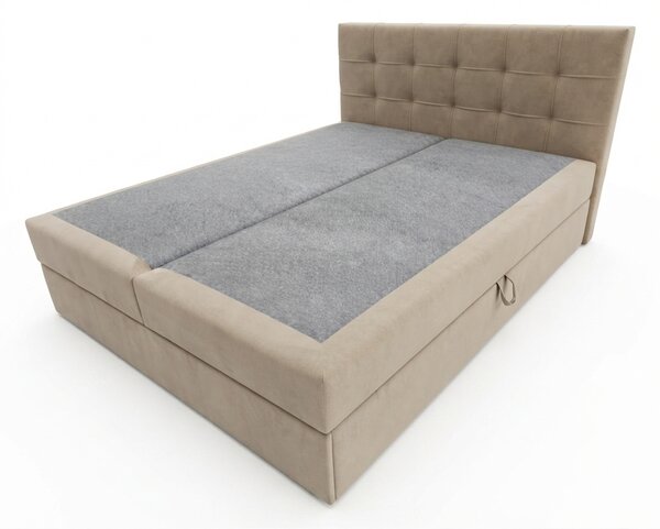 Čalúnená posteľ boxspring DIRELIS TRINITY 140x200 cm béžová Matrac: Matrac Bonell pružinový