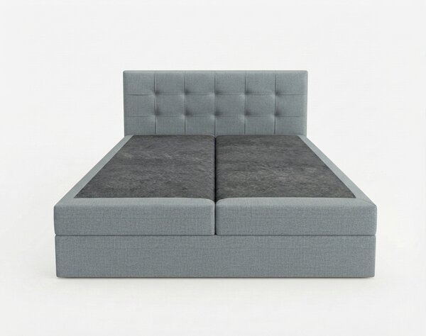 Čalúnená posteľ boxspring DIRELIS TRINITY 140x200 cm sivá Matrac: Matrac Bonell pružinový
