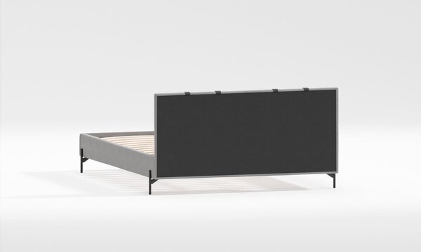 Svetlosivá čalúnená dvojlôžková posteľ s roštom 140x200 cm Tulsa – Ropez