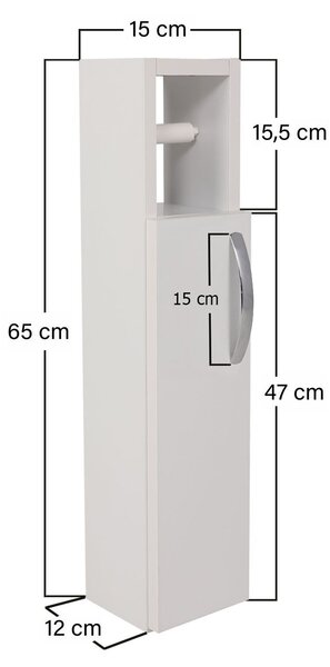 Kúpeľňová skrinka na toaletu LUMERO, biela