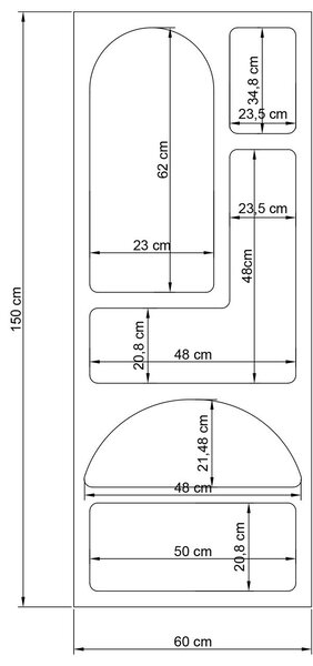Knižnica BELVANI s asymetrickými policami, biela