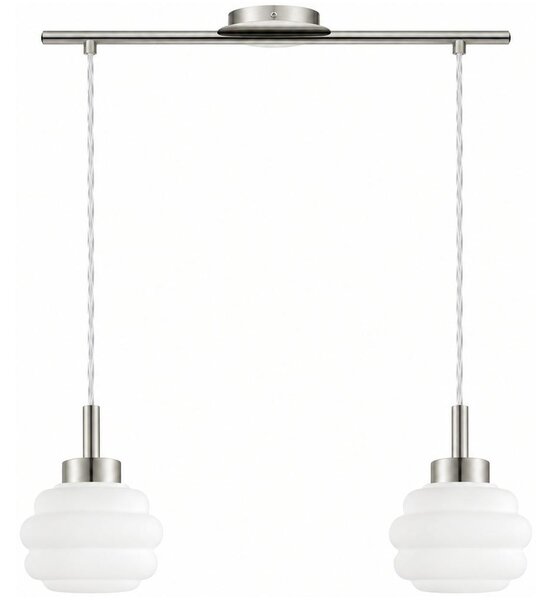 BRILAGI - LED luster na lanku RETRO GLASS 2xE27/60W/230V matný chróm/biela