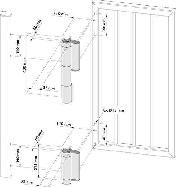 LOCINOX ® Záves s hydraulickým samozatváračom, 180°, Silver