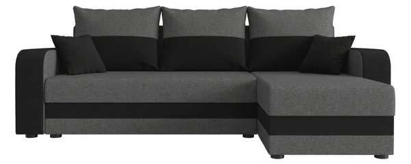 Rozkladacia obojstranná sedacia súprava do L VALERIO 238x140 cm, tmavo sivá/antracitová + 2 vankúšiky ZDARMA