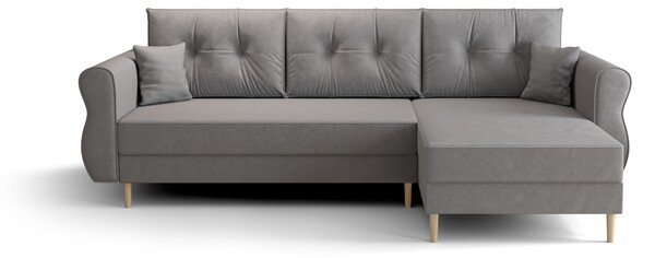 Rozkladacia obojstranná sedacia súprava do L SILVIANO 230x140 cm, sivá
