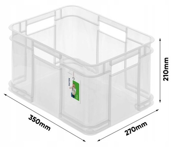Keeeper Úložný box pre domácnosť aj dielňu, BRUNO M, 16L, 35 x 27 x 21 cm, transparentný