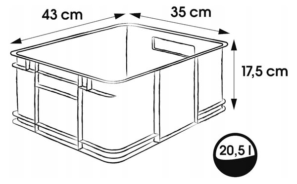 Keeeper Úložný box pre domácnosť aj dielňu, BRUNO L, 20,5L, 43 x 35 x 17,5 cm, dymový