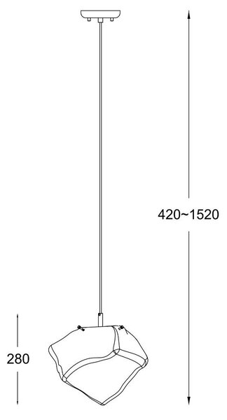 Zuma Line P0488-01A-F4AC závesné stropné svietidlo ROCK | 40W E27