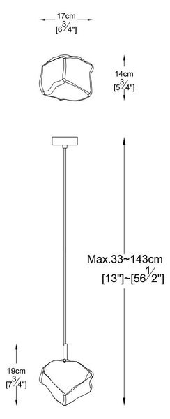 Zuma Line P0488-01F-U8AC závesné stropné svietidlo ROCK | 28W G9