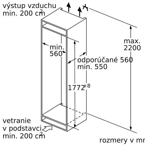 Bosch KIF81PFE0 - Chladnička jednodverová zabudovateľná