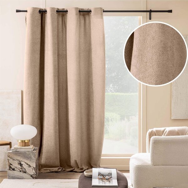 Svetlohnedý záves z materiálu buklé 140x260 cm Winona – douceur d'intérieur