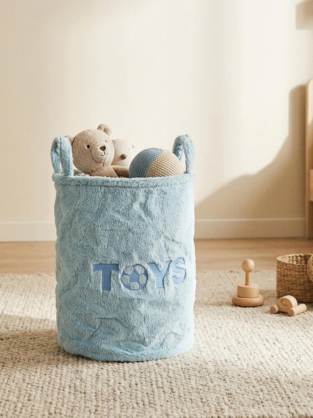 Sinsay - Úložný kôš s nápisom TOYS - svetlomodrá