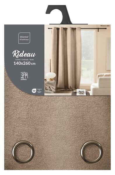 Svetlohnedý záves z materiálu buklé 140x260 cm Winona – douceur d'intérieur