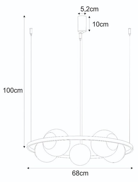 Zuma Line 5011 závesné stropné svietidlo ORBIT | 40W E27
