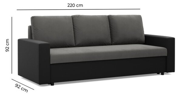 Trojmiestna rozkladacia sedačka LUNA hnedá / cappuccino