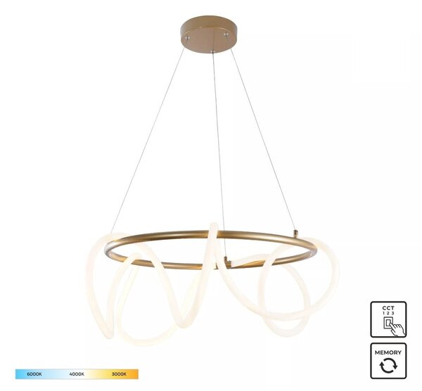 Zuma Line 20006PL-GD LED závesné stropné svietidlo BALBO | 58W integrovaný LED zdroj | 3000/4000/6000K
