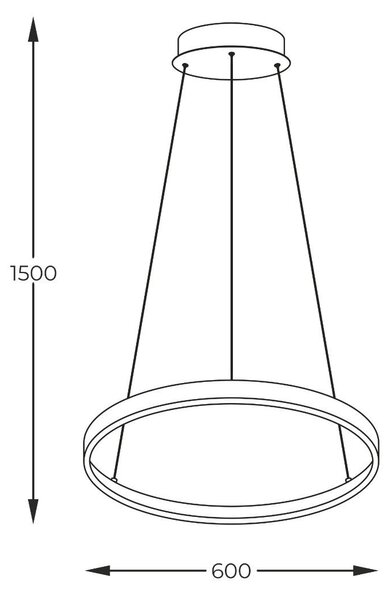 Zuma Line 2023201-BK60 LED závesné stropné svietidlo BRENO | 28W integrovaný LED zdroj | 3000/4000/6000K
