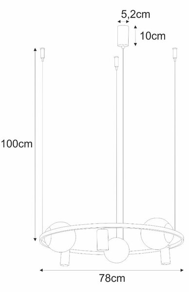 Zuma Line 5006 závesné stropné svietidlo ORBIT | 40W E27 / GU10