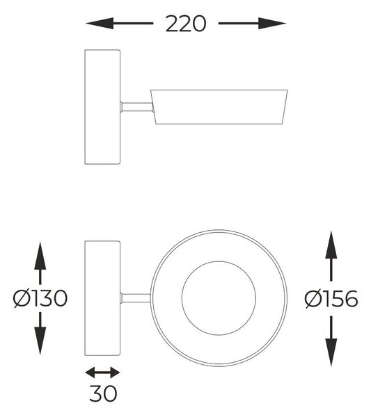 Zuma Line MB7170-1-3BGT LED nástenné svietidlo LARA | 12W integrovaný LED zdroj | 3000K