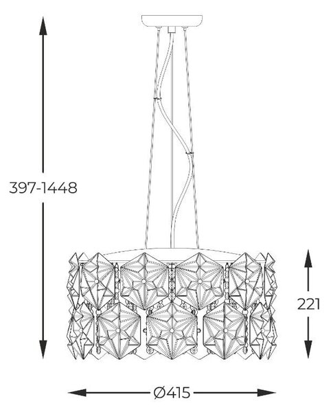 Zuma Line P0534-05C-F4AC závesné stropné svietidlo DAVI | 33W G9
