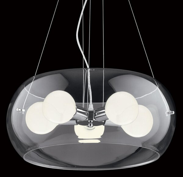 Závesné svietidlo - luster Ideal lux AUDI 016863 - chróm / sklo