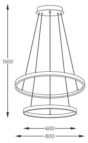 Zuma Line 2023200-BK LED závesné stropné svietidlo BRENO | 60W integrovaný LED zdroj | 3000/4000/6000K