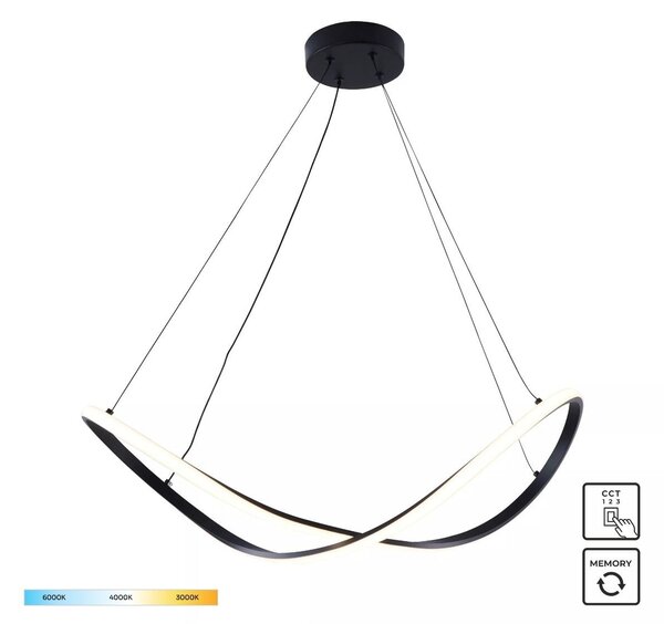 Zuma Line 19600P-BK LED závesné stropné svietidlo ERDA | 45W integrovaný LED zdroj | 3000/4000/6000K