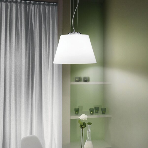 Závesné svietidlo - luster Ideal lux CYLINDER 025438 - biela / chróm
