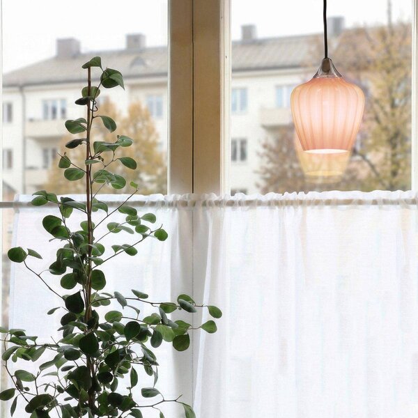 PR Home Závesné svietidlo Amalfi, oranžové, Ø 14 cm, sklo, E14, zástrčka, Žltá / oranžová, Obývacia izba / jedáleň, Sklo, Škandinávsky, Závesné svietidlo