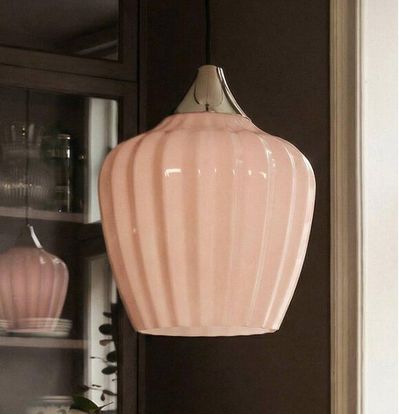 PR Home Závesné svietidlo Amalfi, oranžové, Ø 25 cm, sklo, zástrčka, Žltá / oranžová, Obývacia izba / jedáleň, Sklo, Škandinávsky, Závesné svietidlo