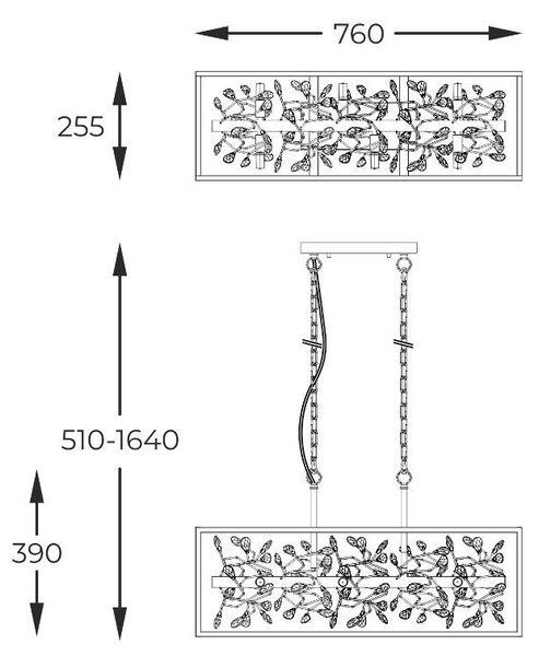 Zuma Line P0578-06C-V7V7 závesné stropné svietidlo SPRING | 33W G9