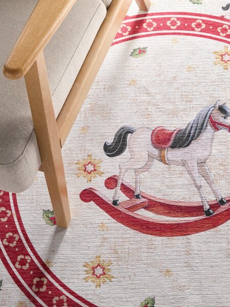 Villeroy & Boch , Kusový koberec Toy's delight 106275 Cream, Red kruh, 160x160 (priemer) kruh, červená, obývacia izba