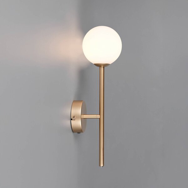 Trio Lighting Nástenné svetlo Firano, zlatá, výška 42 cm, kov, Mosadz / zlato, Obývacia izba / jedáleň, kov, Moderný, Nástenné svietidlo